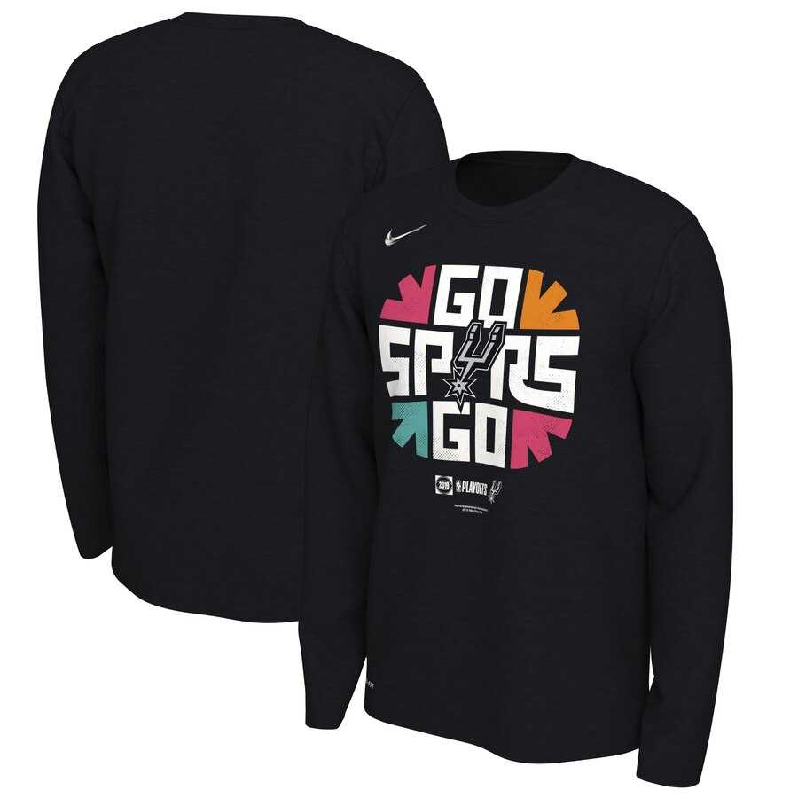 San Antonio Spurs Nike 2019 NBA Playoffs Bound Team Mantra Dri FIT Long Sleeve T-Shirt Black,We sell and wholesale San Antonio Spurs Nike 2019 NBA Playoffs Bound Team Mantra Dri FIT Long Sleeve T-Shirt Black on line form chian!
